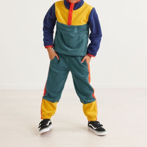 Hanna Andersson Colorblock Fleece pull over jogger sweater/sweatpants set - sz 5 - Picture 9 of 9